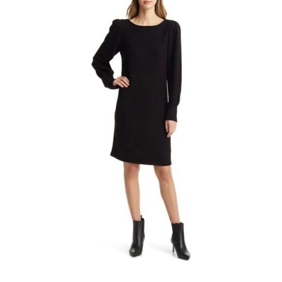 Julia Jordan Puff Sleeve Sweater Dress‎ In Black - Picture 1 of 12